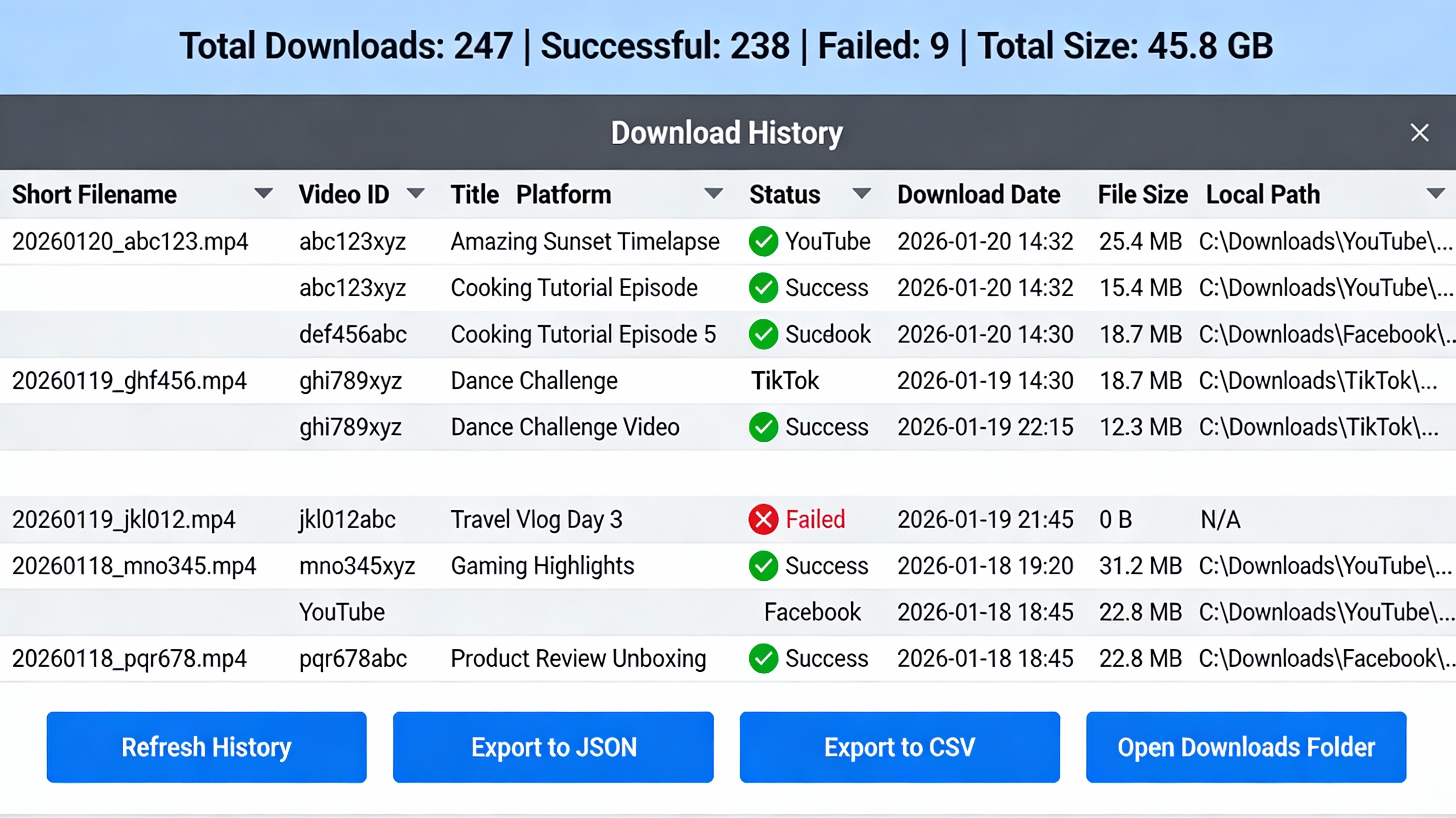 Download History